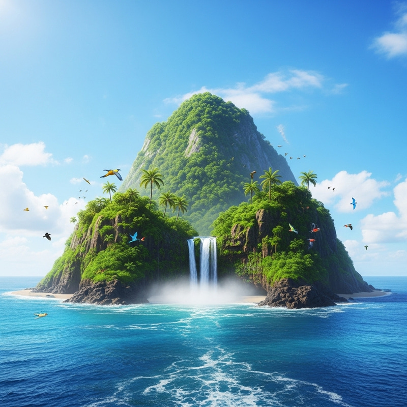 Tropical Island Escape - Azure Waters & Lush Greenery