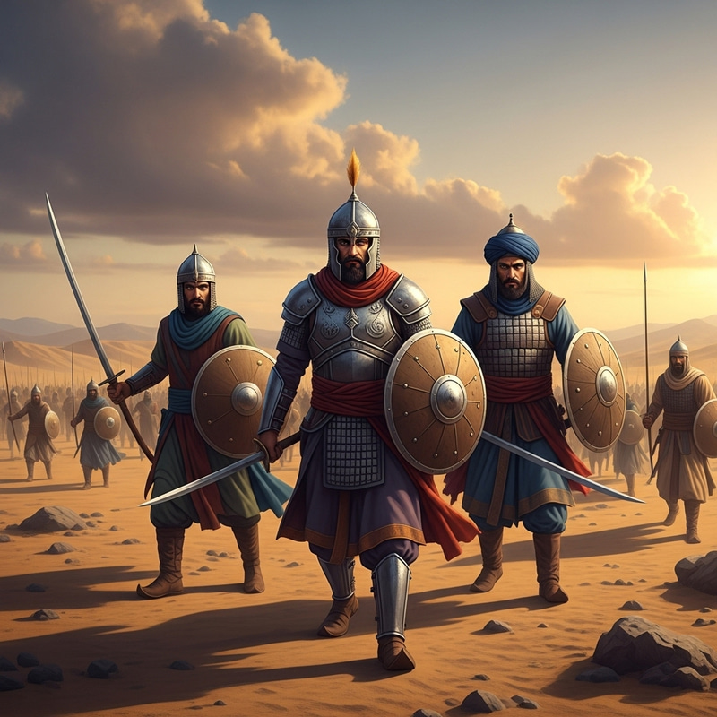 Desert Warriors: Muslim Fighters Prepare for Battle