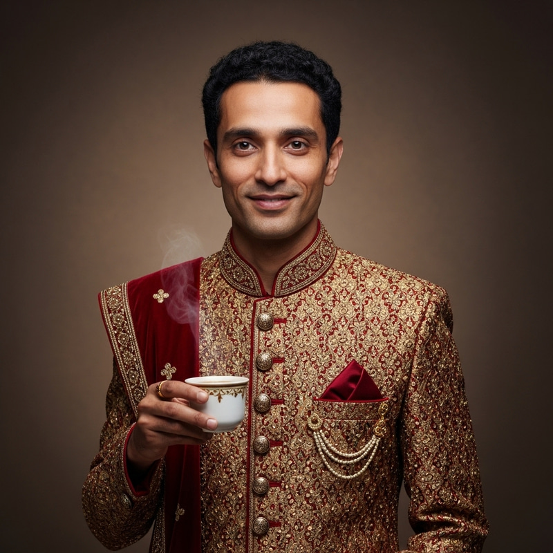 Traditional South Asian Man in Colorful Dress