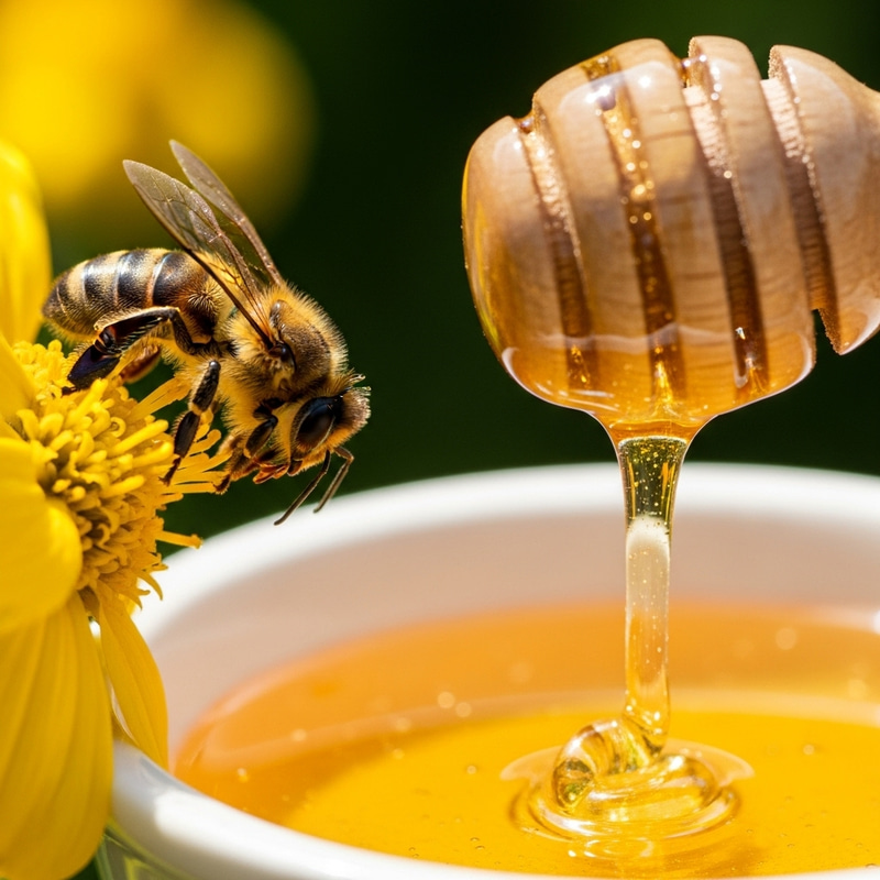 Sweet Honeybee Collecting Nectar | Garden Harmony