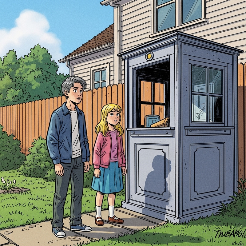 Comic Book Style Siblings at Backyard Booth Comic Book Style Siblings at Backyard Booth