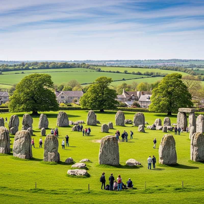 Avebury in Wiltshire, England - Panoramic View Avebury in Wiltshire, England - Panoramic View