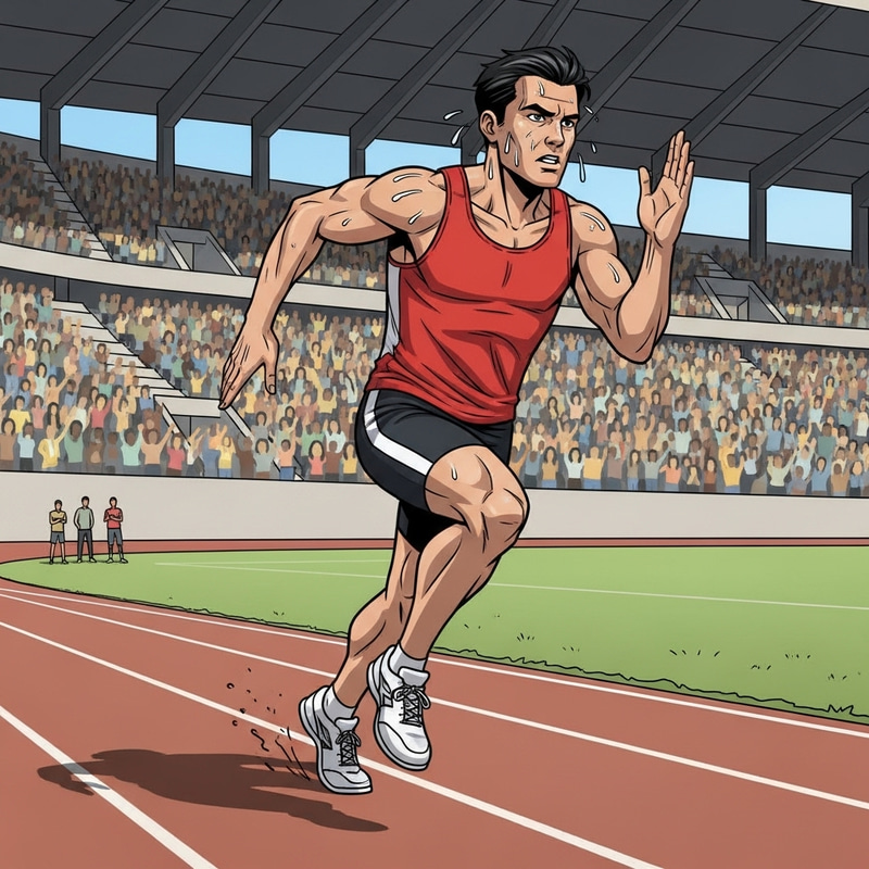 Sprinting Champion on Stadium Track | Male Athlete Photo Sprinting Champion on Stadium Track | Male Athlete Photo