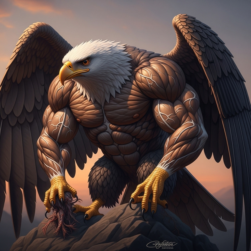 Powerful Eagle with Impressive Muscles Powerful Eagle with Impressive Muscles