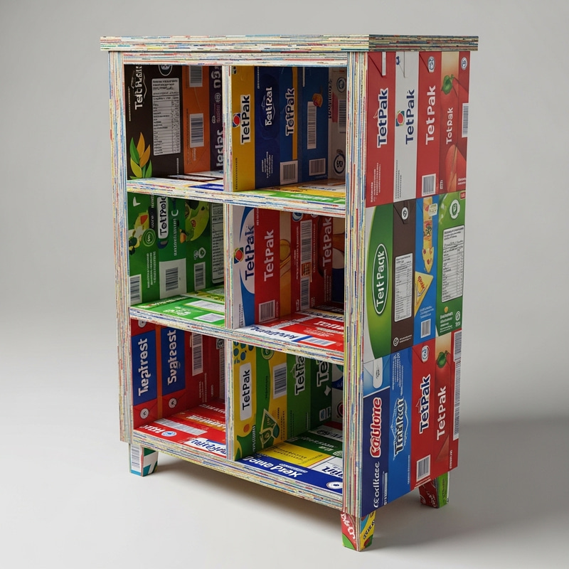 Upcycled Tetra Pak Beverage Carton Cabinet | Eco-Friendly Design