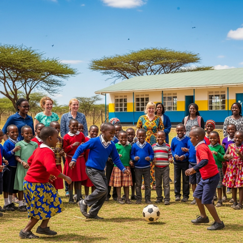 Joyful Kids Playing at Elementary School in Kenya