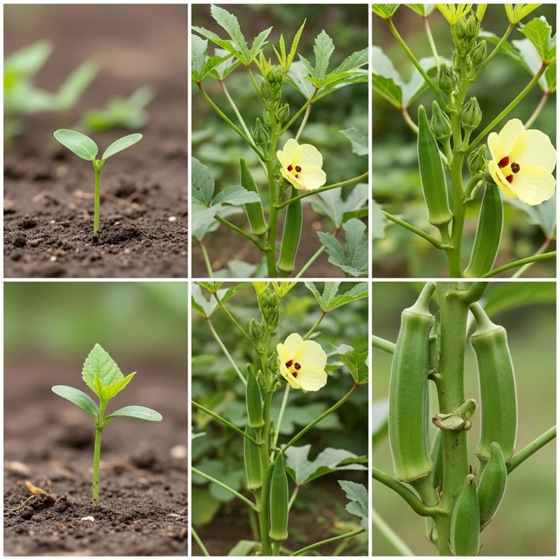 Bhindi Plant Growth: Stages from Seed to Harvest