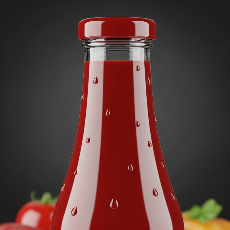 Artisan Crimson Ketchup Bottle - Captivating Visual Craftsmanship Artisan Crimson Ketchup Bottle - Captivating Visual Craftsmanship