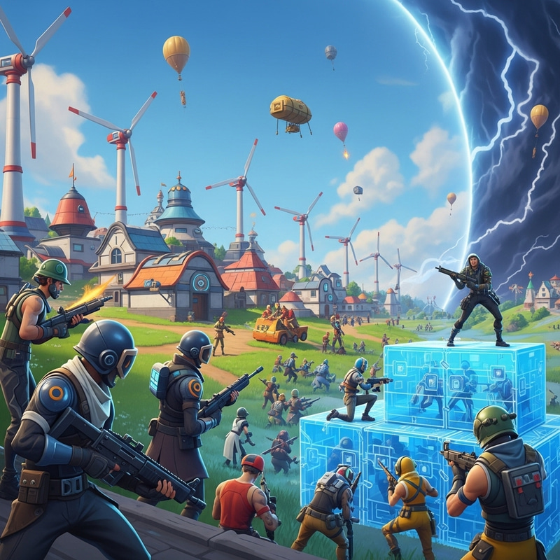 Epic Fortnite Battle with Futuristic Characters