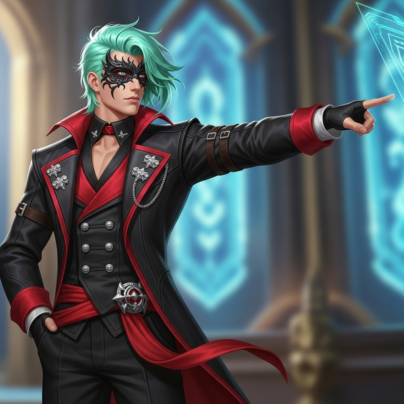 Fantasy Character Tartaglia Pointing to Important Information Fantasy Character Tartaglia Pointing to Important Information