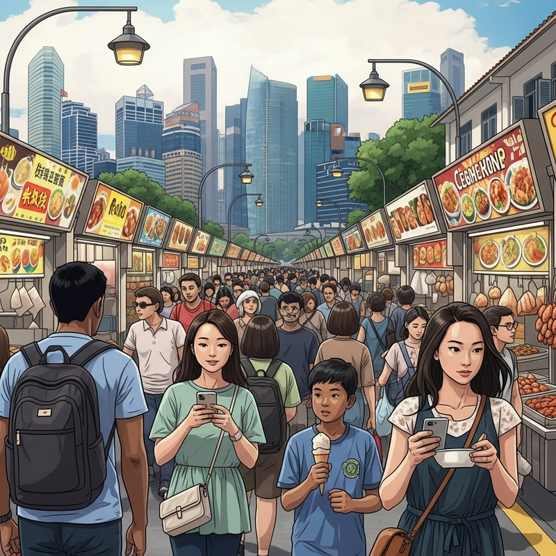 Vibrant Singapore Street: Urban Buzz, Cultural Fusion & Local Delights Vibrant Singapore Street: Urban Buzz, Cultural Fusion & Local Delights