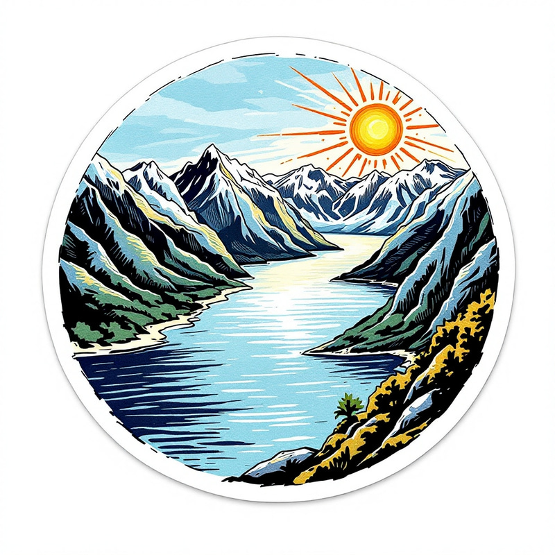 Montenegro Scenic Sketch Sticker Design