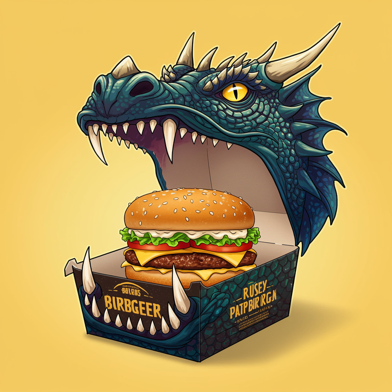 Dragon Burger Box Design Dragon Burger Box Design
