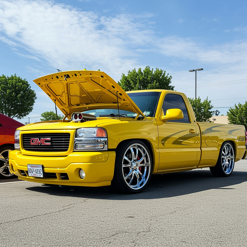 Yellow 2002 GMC Sierra Customized for Sale Yellow 2002 GMC Sierra Customized for Sale