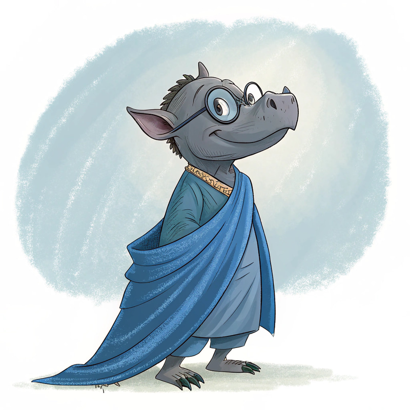 Blue Robed Dracide with Glasses Blue Robed Dracide with Glasses