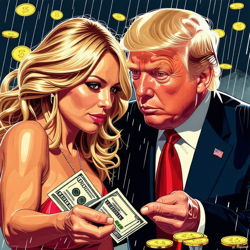 Stormy Daniels Taking Cash from Trump | Pepe Style Image Stormy Daniels Taking Cash from Trump | Pepe Style Image