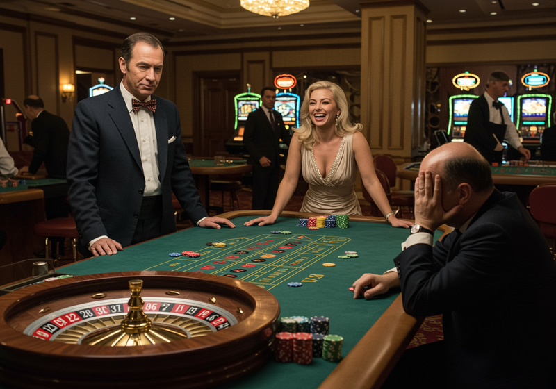 1970s Casino Roulette Table Scene 1970s Casino Roulette Table Scene