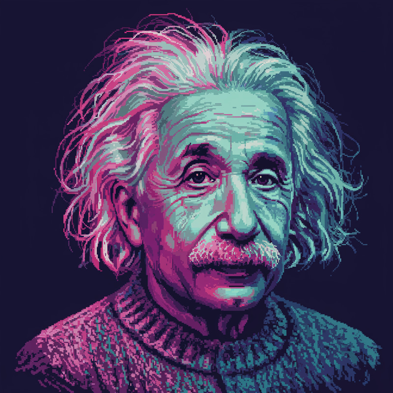 Cryptopunk Style Image of Albert Einstein Cryptopunk Style Image of Albert Einstein