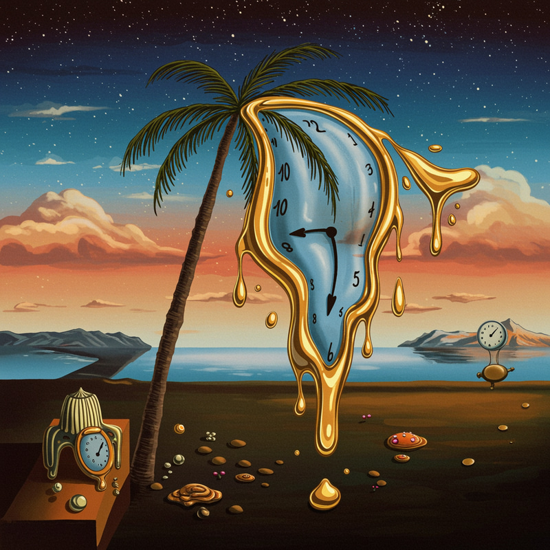 Melting Palm Tree in Dali Style Art Melting Palm Tree in Dali Style Art