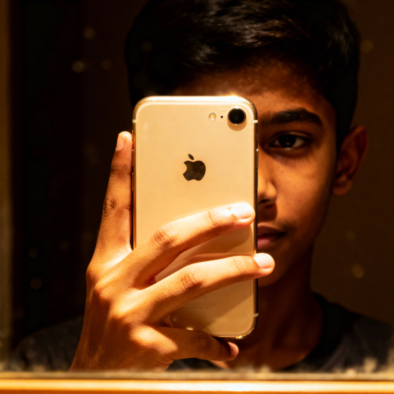 Anonymous iPhone Mirror Selfie by Teen Boy