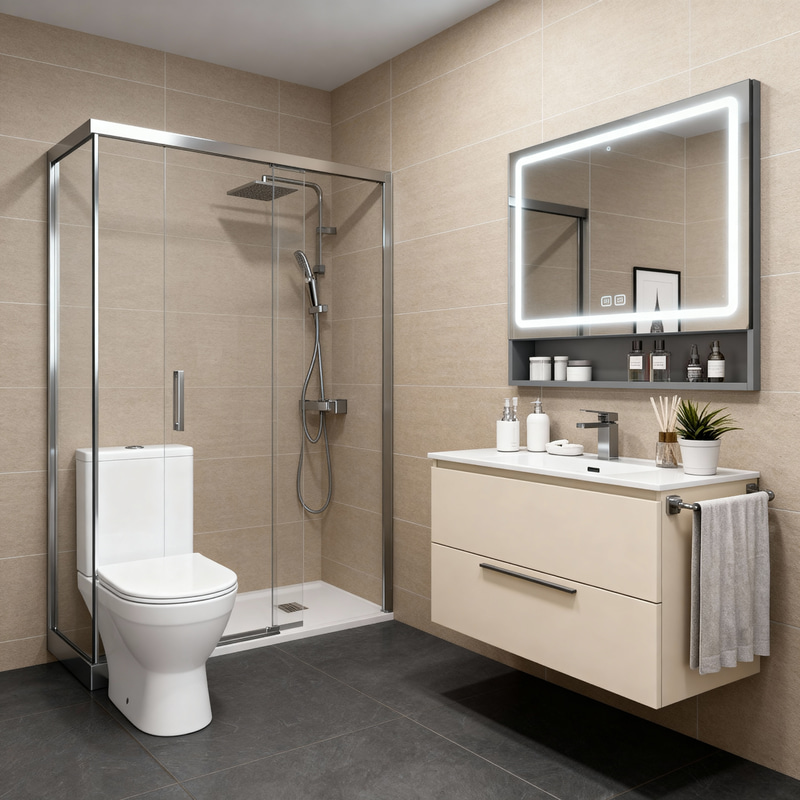 Elegant Bathroom Design with Modern Fixtures Elegant Bathroom Design with Modern Fixtures