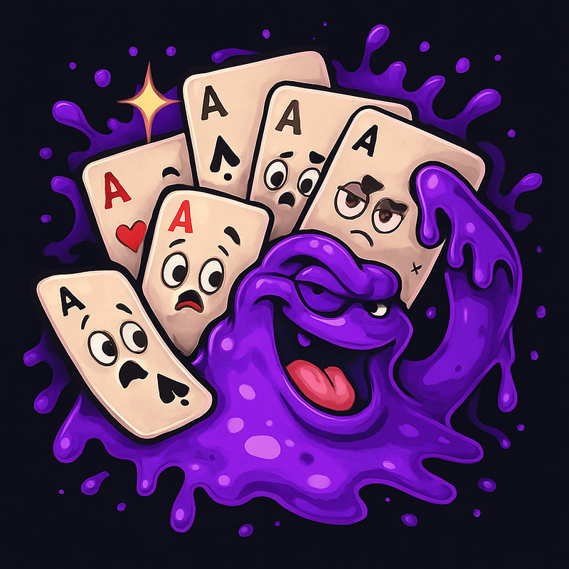 Playful Slime-Themed Logo with Cards