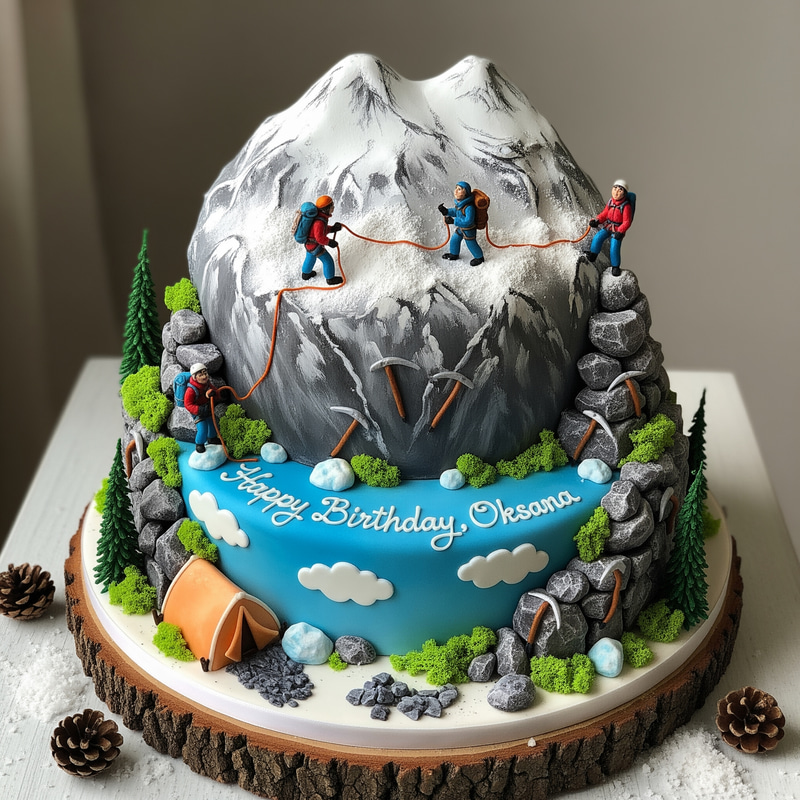 Mountaineering Birthday Cake for Oksana Mountaineering Birthday Cake for Oksana