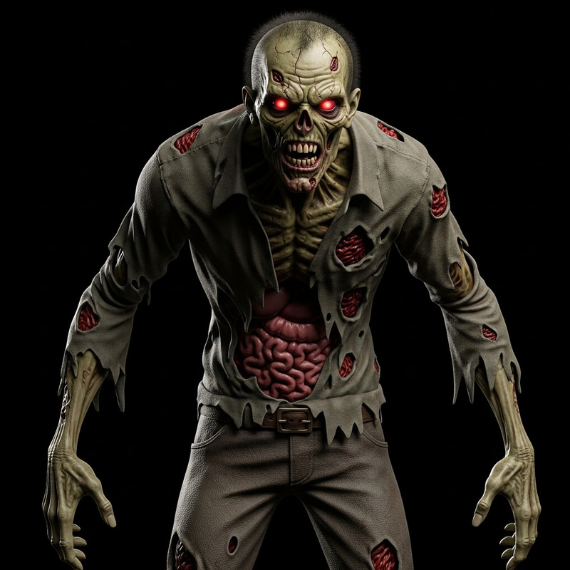 Hyper-Realistic 3D Zombie Model - Terrifying Design