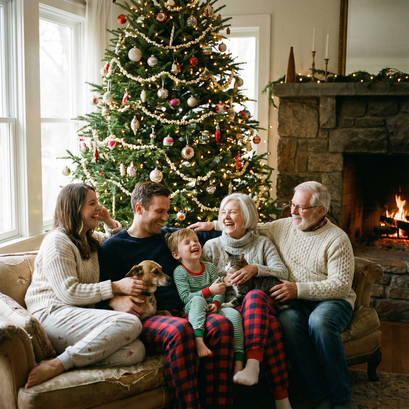 Cozy Family Christmas Photo Ideas