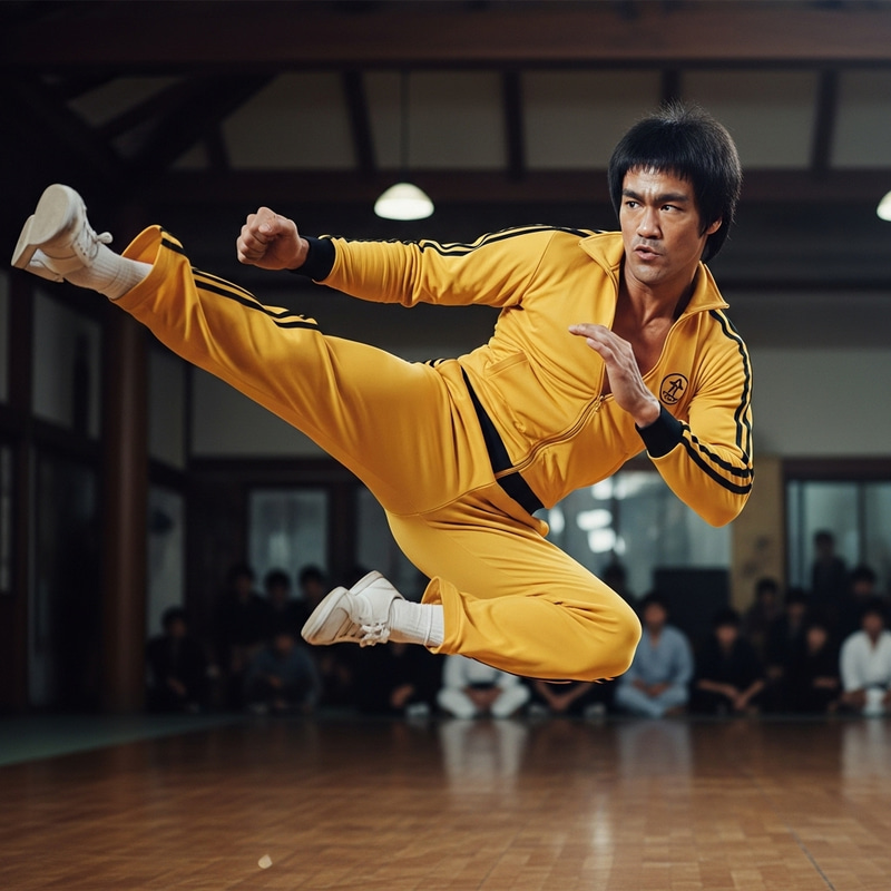 Bruce Lee Attacking: Iconic Martial Arts Moves