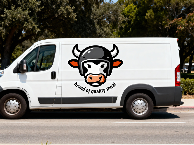 Stylized Cow Mascot Logo for Quality Meat Branding