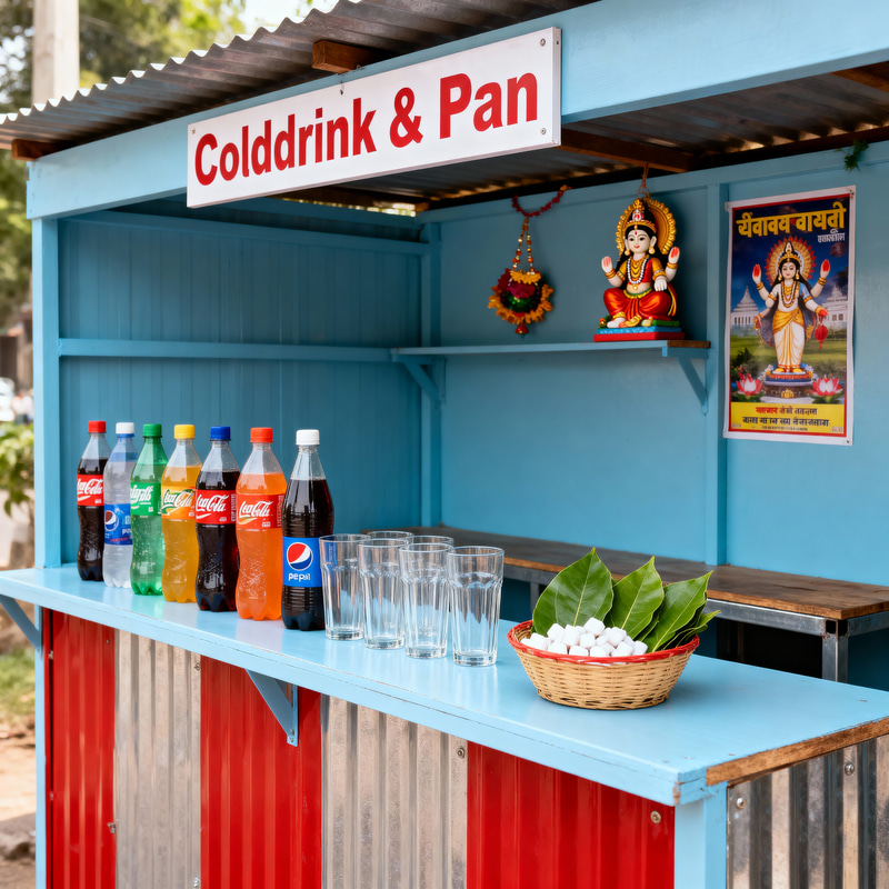 Affordable Roadside Cold Drink Shop for Durga Puja Affordable Roadside Cold Drink Shop for Durga Puja