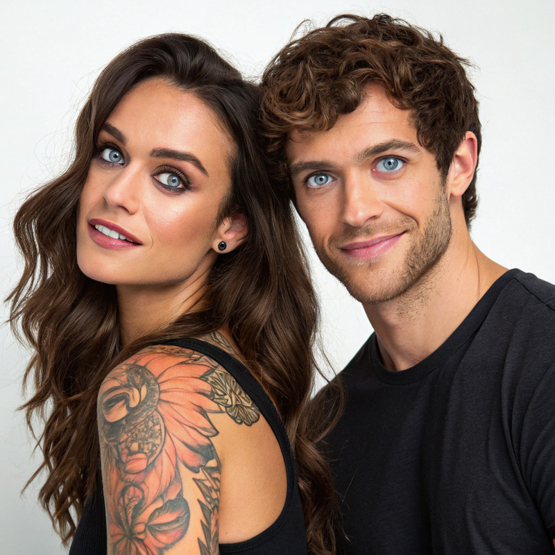 Diverse Beauty: Brown Hair and Bright Eyes Diverse Beauty: Brown Hair and Bright Eyes