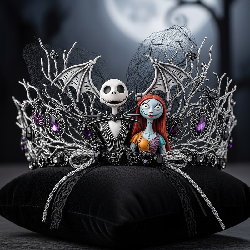 Jack and Sally Nightmare Before Christmas Crown Jack and Sally Nightmare Before Christmas Crown