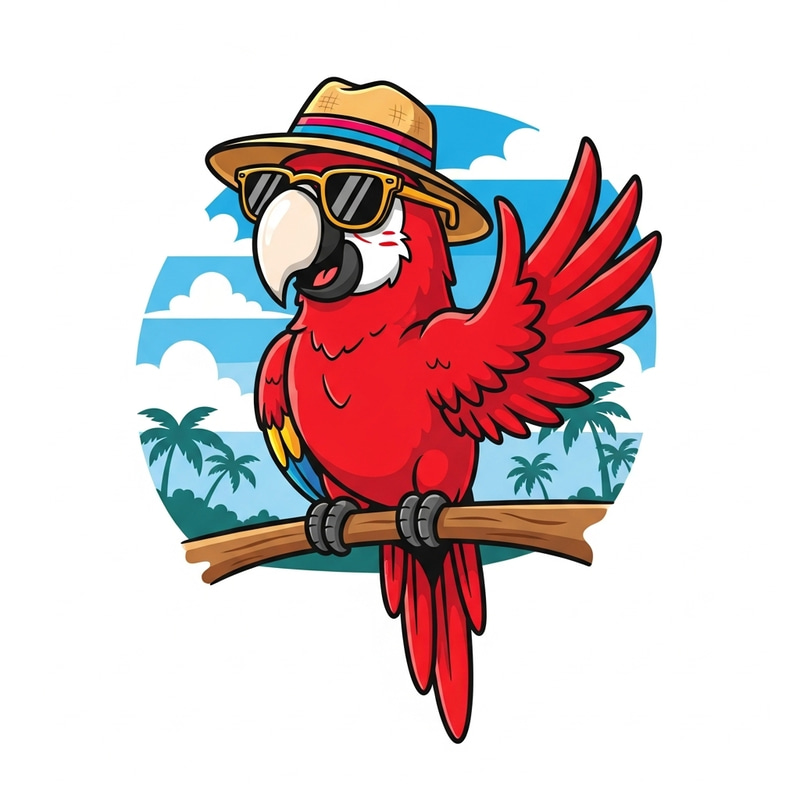 Red Parrot Mascot Design for Tourism Sites