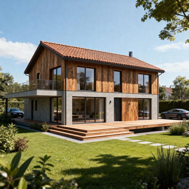 Modern Two-Story House Architectural Visualization Modern Two-Story House Architectural Visualization