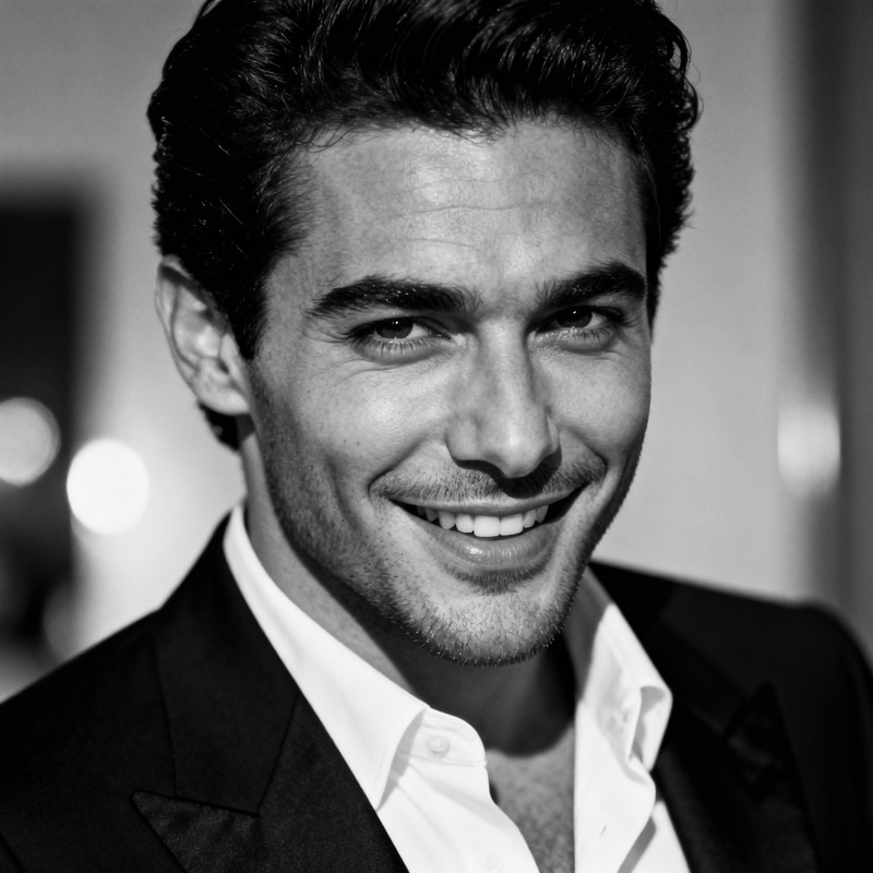 Elegant Male Portrait in Monochrome Style