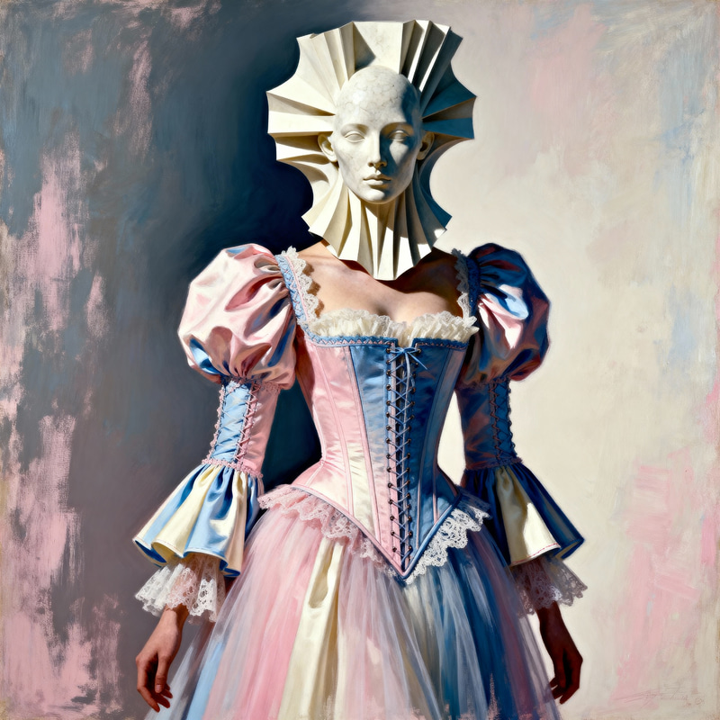 Haute Couture Romanticism Dress Design Illustration Haute Couture Romanticism Dress Design Illustration