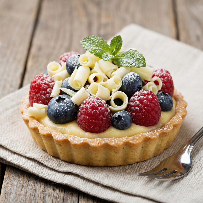 Coconut Lemon Tart with Berries & White Chocolate Coconut Lemon Tart with Berries & White Chocolate