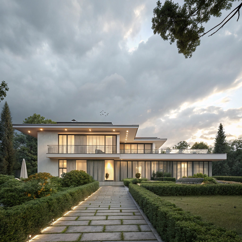 3D Illustration of a Low Villa - Visual Communication 3D Illustration of a Low Villa - Visual Communication