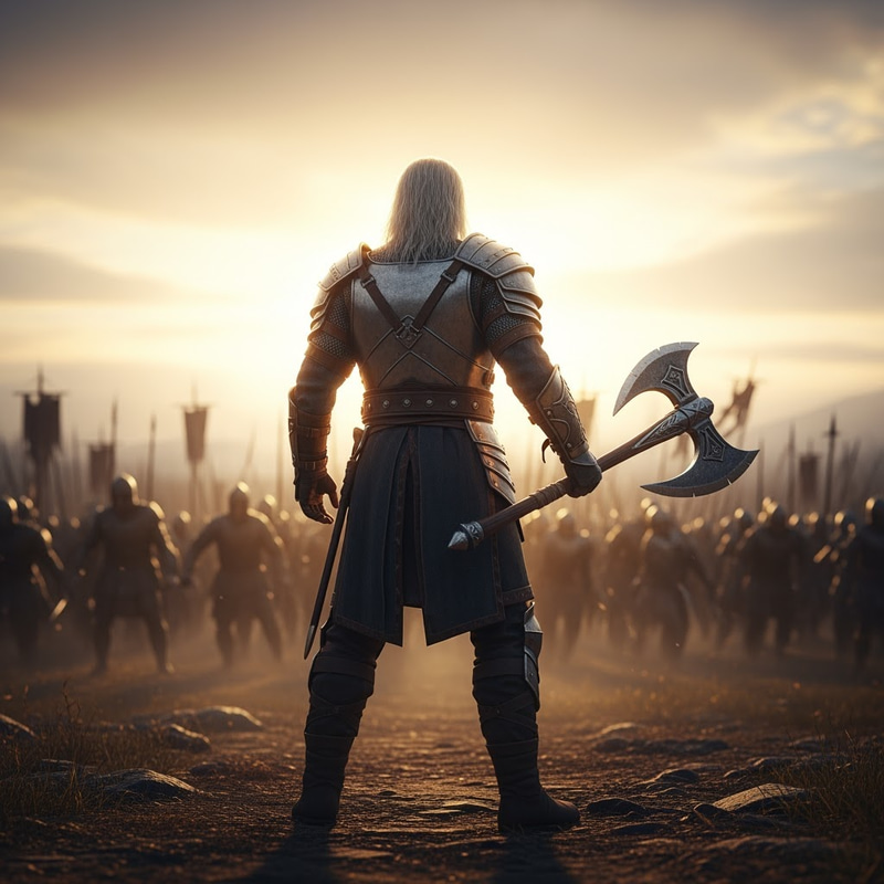 Fearless Warrior Facing Army: A Brave Stand Fearless Warrior Facing Army: A Brave Stand