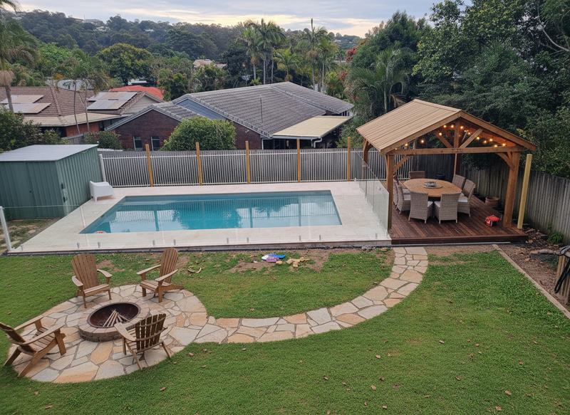 Stylish Deck with Gazebo and Fire Pit Stylish Deck with Gazebo and Fire Pit