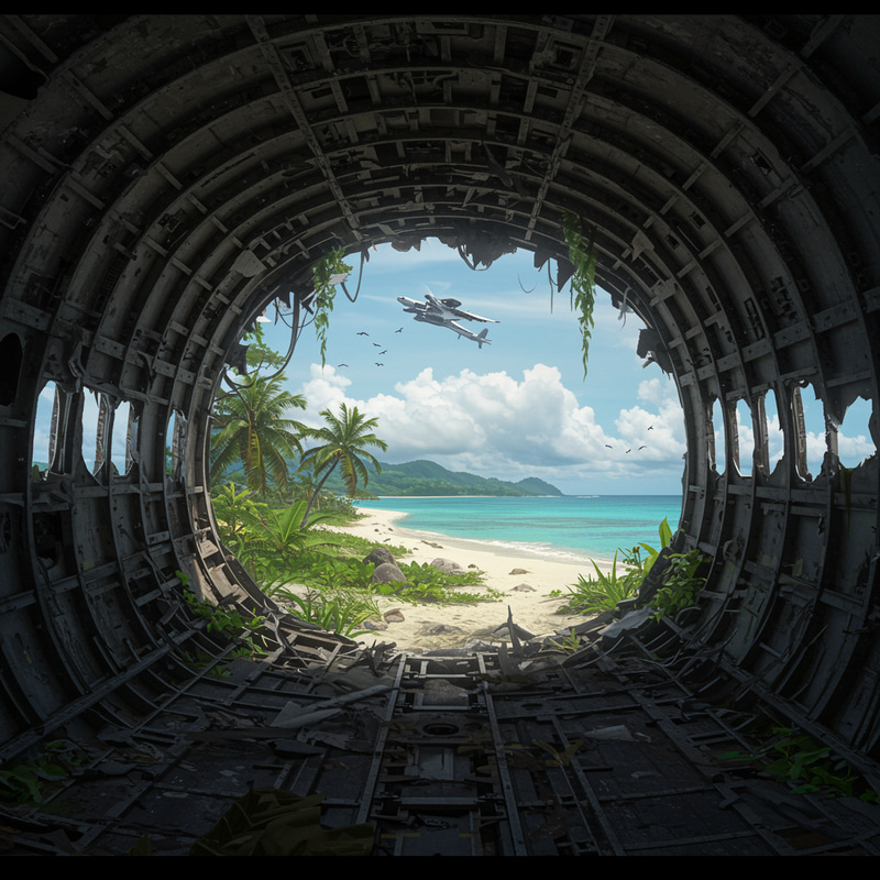 Airplane Crash Scene: Mysterious Cabin Interior Airplane Crash Scene: Mysterious Cabin Interior