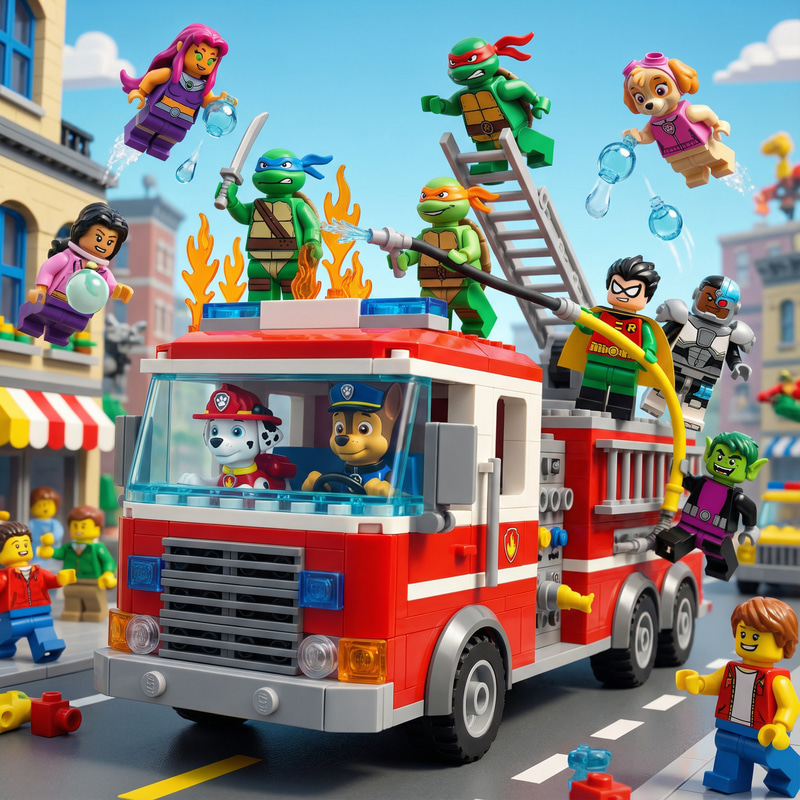 Paw Patrol, Ninja Turtles & Teen Titans in LEGO Action Paw Patrol, Ninja Turtles & Teen Titans in LEGO Action