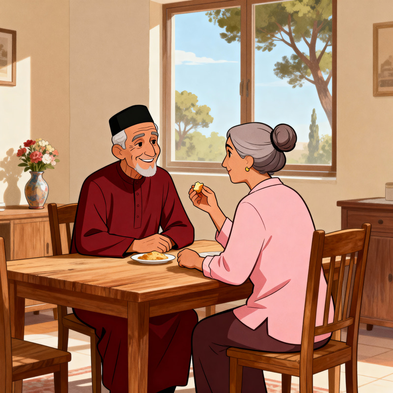 Charming Elderly Egyptian Couple at Home Charming Elderly Egyptian Couple at Home