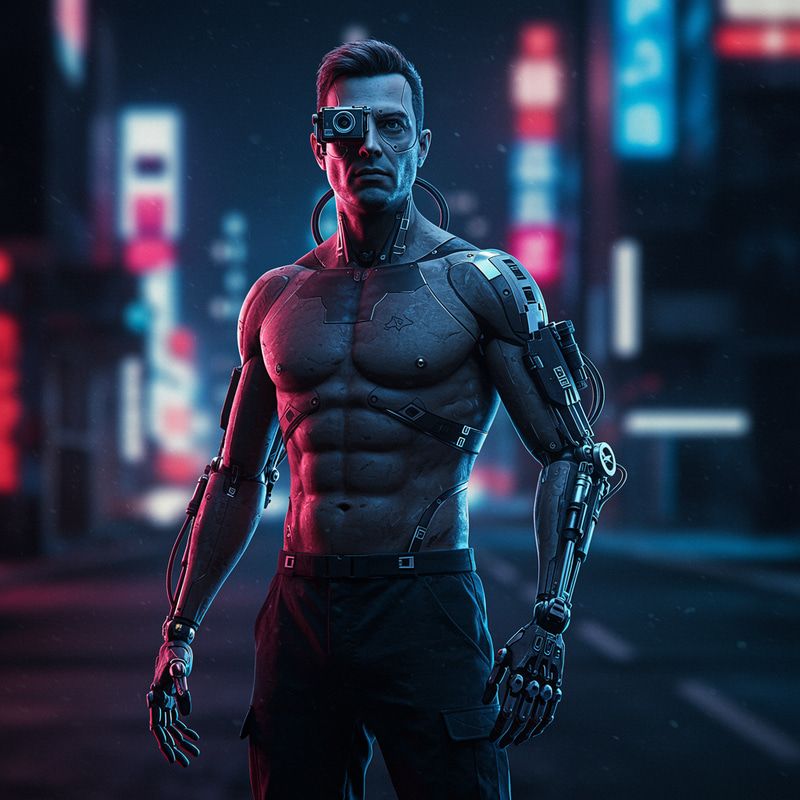 Futuristic Cyborg with Mechanical Limbs Futuristic Cyborg with Mechanical Limbs