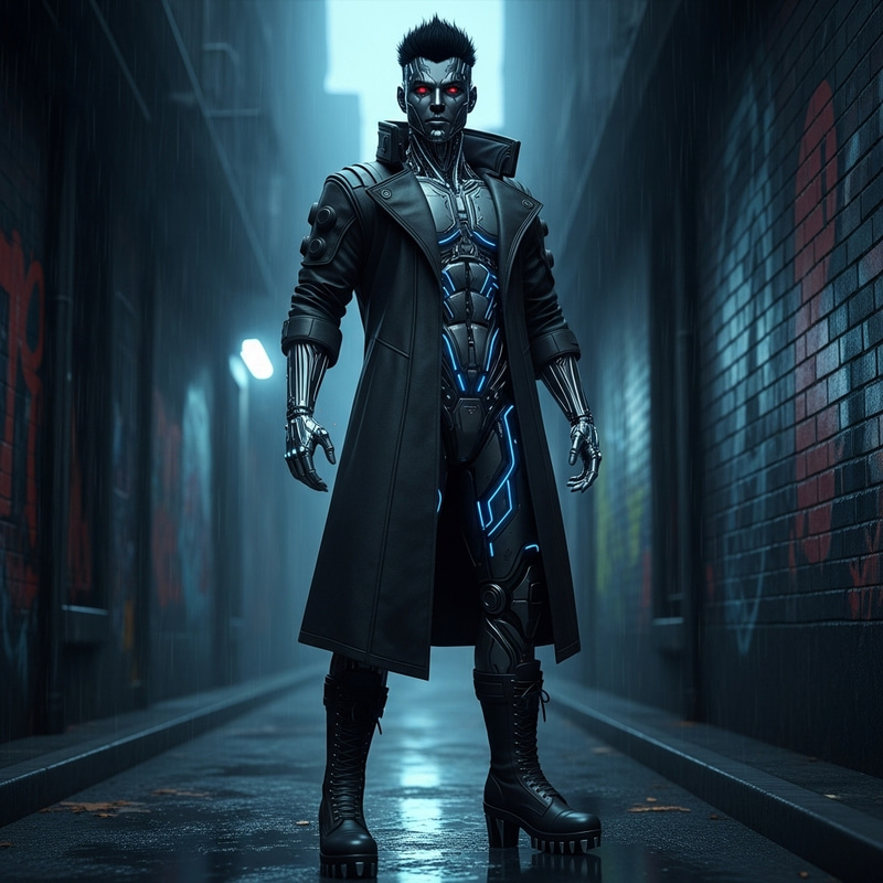 Male Android: Cyberpunk Futuristic Aesthetic