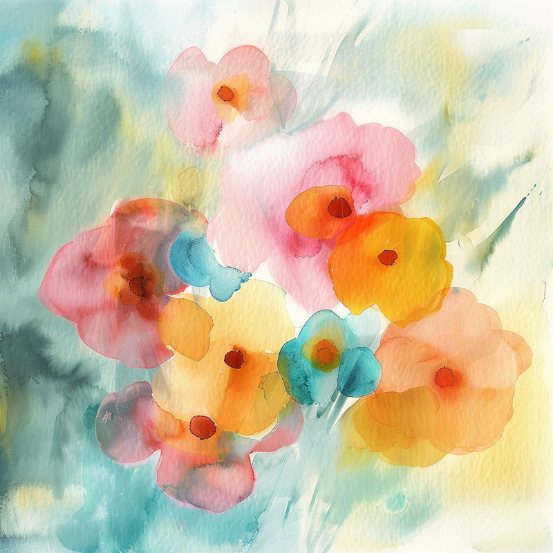 Vibrant Wildflower Watercolor Bouquet Art Vibrant Wildflower Watercolor Bouquet Art