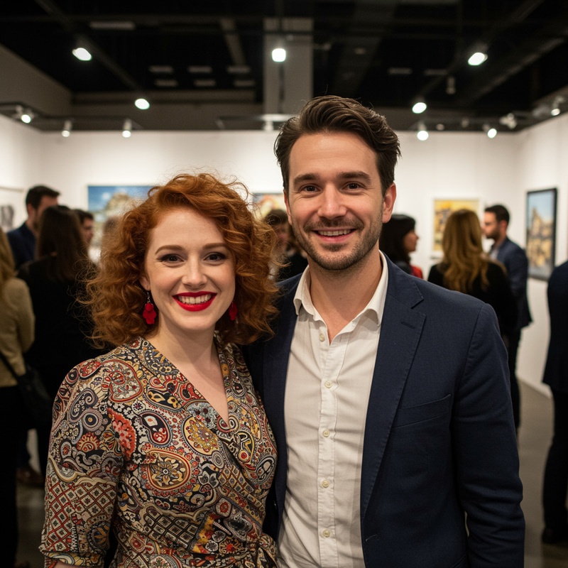 Happy Couple Ready for Presentation Happy Couple Ready for Presentation
