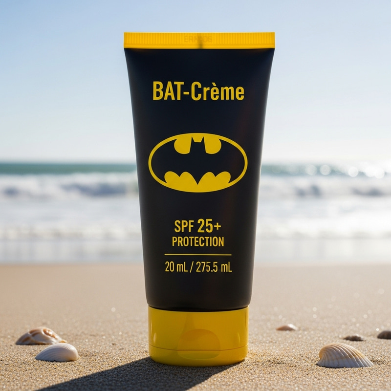 Bat-Crème: Realistic Sunscreen with Batman Signal Bat-Crème: Realistic Sunscreen with Batman Signal